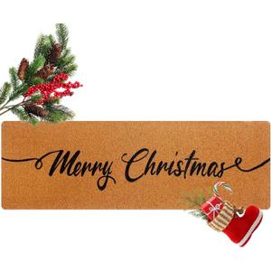 Long Doormat 48''x16'' Front Door Mat for Entrance Inside Outdoor Large Decorative Door Rug Welcome Mat for Outside Home Entry(Merry Christmas)