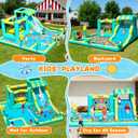 FBSPORT Inflatable Bounce House Water Slide, Widen Water Slide Park 10-in-1 Bounce House with 480W Blower, Jumping, Climbing, Splash Pool, Bouncy Castle for Kids 3-10 Backyard Party Outdoor Indoor, 19 inches x 18 inches x 27 inches