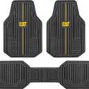 CAT® VulcanCore Heavy-Duty 4 Piece Floor Mats for Cars, Trucks & SUVs, Trim-to-Fit All-Weather Rubber Car Mats Full Set, Waterproof Interior Accessories, Car Rug Protection & Automotive Floor Liners