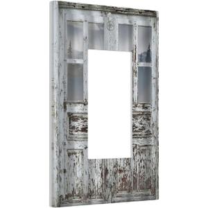 Decorative Outlet Covers Rustic Farmhouse Wood Barn Door 1 Gang Single Decora GFCI Device Light Switch Cover Plate 1 Rocker Wall Plate Jumbo Switch Plate Cover for Kitchen Bedroom Home Decor