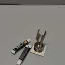 Shower Head Holder All Metal Handheld Shower Wand Bracket Adhesive Shower Wall Mount Holder Brass Shower Spray Holder Brushed Nickel, Drill Free Glue Installation