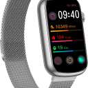 FITVII Slim Fitness Tracker with Blood Oxygen, Blood Pressure, 24/7 Heart Rate and Sleep Tracking, IP68 Waterproof Activity Trackers and Smart Watches with Step Tracker, Pedometer for Women Men (Metallic Silver)