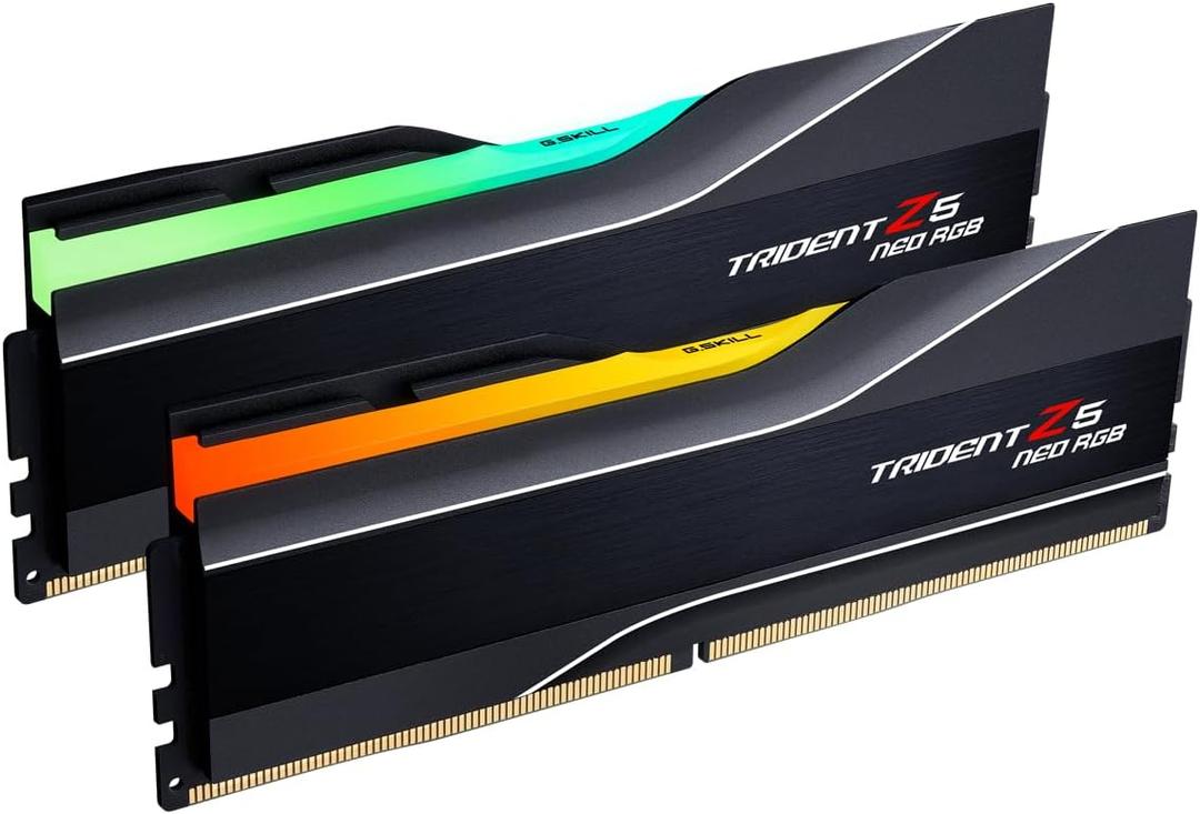 G.SKILL Trident Z5 Neo RGB Series DDR5 RAM (AMD Expo & Intel XMP 3.0) 128GB (2x64GB) 6000MT/s CL34-44-44-96 1.35V Desktop Computer Memory U-DIMM - Matte Black (F5-6000J3444F64GX2-TZ5NR)