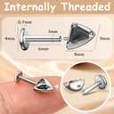 2 Pairs Stackable Cat Stud Earrings for Women, Hypoallergenic G23 Titanium 16G Stainless Steel Helix Cartilage Earrings - Flat Back CZ Jewelry Gift for Sensitive Ears - 2 Colors (sliver)