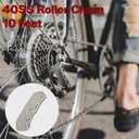 findmall 40SS Roller Chain 10 Feet with 1 Connecting Links, 240 Links, Stainless Steel