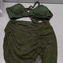 Blooming Jelly Womens High Wasited Bikini Sets Tummy Control Swimsuits Slimming Swim Skirt Swim Suits (L, Army Green)
