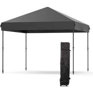 10X10 Pop Up Canopy Tent,Easy Up Outdoor Sun Shade,Commercial Street Vendors Party Tents,Instant Outdoor Sun Shade for Events,Parties,Camping- Commercial Gazebo with Roller Bag,8 Stakes & 4 Sandbags (Black)