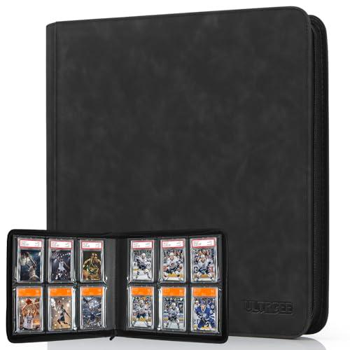 ULTRGEE Graded Card Binder, 6 Slot Storage Binder for Graded Cards - Holds 60 Slabs, Cards Display Album compatible with PSA/CGC/PCG Slabs (Black)