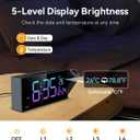 Netzu Projection Clock for Bedroom Ceiling, Alarm Clocks with 180 Rotatable Projector, Date Temperature and Weekday, Manual DST, 5 Brightness, 10 Ringtones, 4 Volumes and Snooze (RGB)