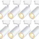 Ultra-Bright H Type White Track Lighting Heads, 12PCS 4000K Natural White 20W 2400lm for Accent Lighting, Dimmable LED Track Lighting Ceiling Spotlight Fixture