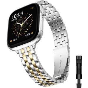 Slim Stainless Bands Compatible with Apple Watch Band 38mm 40mm 41mm 42mm 44mm 45mm 46mm 49mm, Women Men Business Watch Straps Metal Link Bracelet for iWatch Series 11/10/9/8/7/6/5/4/3/2/1/Ultra/SE