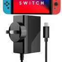 TalkWorks Nintendo Switch AC to USB-C Wall Charger - 5' Outlet Charging Cable Plug, Charge & Play For NES Gaming System Console, Black 