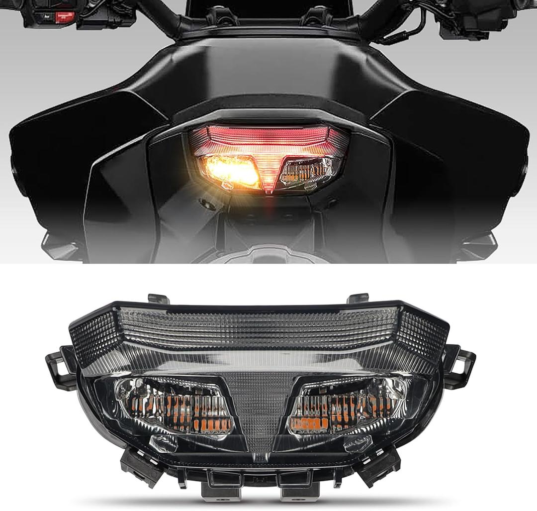 Integrated LED Tail Light Motorcycle Replacement for MT-09/MT-09 SP 2024-2025, Turn Signal Brake Light Rear Lamp, Plug & Play Smoked Lens Motorcycle Taillight MT09 Accessories