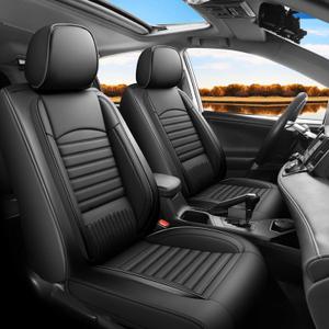 Fit RAV4 Car Seat Covers for Toyota RAV4 2013-2018 LE,XLE,SE,Hybrid,Premium, Limited - Upgraded Premium Waterproof & Breathable Leather,All-Weather Seat Cushion Protector,Full Set,Black