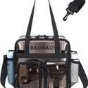 Clear Tote Bag, Heavy Duty PVC 12x 12x6 in Clear Bag for Stadium Events for Women Men (Semi-black)