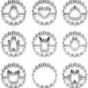 Christmas Cookie Cutters Mini, 9 Pcs Christmas Holiday Metal Cookie Cutters for Party Baking Christmas Tree, Heart, Deer Head, Snowflake, Jingle Bell, Gingerbread Man, Angel, Circle, Snowman