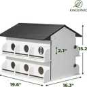 Kingsyard Recycled Plastic Purple Martin House - Pre-Assembled Bird House with 12-Room 2-Tier, Easy Clean Design with Front Doors, Durable Outdoor Nesting Shelter for Martins, White