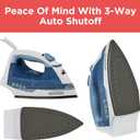 BLACK+DECKER Easy Steam Compact Iron for Clothes, Automatic Shutoff, Nonstick Plate, Light Weight, 1200 Watts