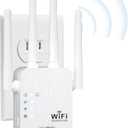 WiFi Extender, WiFi Extender Signal Booster for for Home & Outdoor, Device Servers Covers Up to 6000 Sq. ft and 35 Devices, Internet Booster