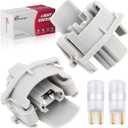 2PCS License Plate Light Socket Fit for Honda Accord CR-V Civic Odyssey Fit Pilot Insight for Acura RDX Replace OE 34102-S60-003/34102-SWA-A01 with Light Bulb