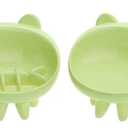 2 Pack Elevated Slow Feeder Cat Bowls Whisker-Friendly Tilted Ceramic Bowls Anti Vomiting, Raised Feeding Station with Anti Slip Mat, Ideal for Senior Cats & Small Dogs 