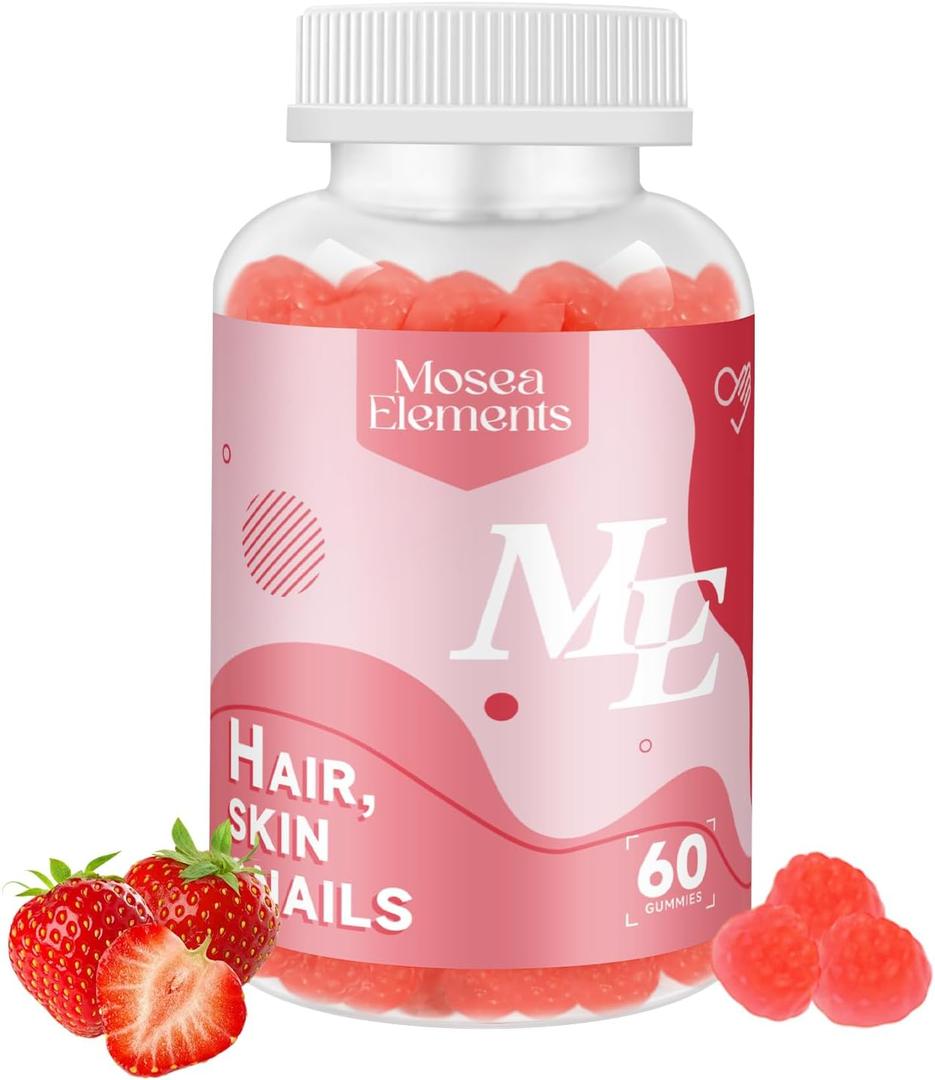 Hair Skin and Nails Vitamins Gummy, for Hair Skin, Nails, Biotin, Vitamin C, Keratin, Chewable Supplement, 30 Day Supply (60 Count Pack of 1), BB date 06/21/2027