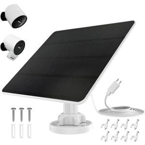 Solar Panel for Simplisafe Outdoor Camera Series 2 Wireless and Wired, IP65 Waterproof, 360 Adjustable Panel, Easy Setup, Keeps Camera Charged All Day  No Need to Replace Batteries Frequently
