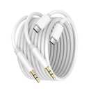 2 x USB C to 3.5mm Audio Aux Jack Cable, 2Pack [3.3ft] Type C to 3.5mm Headphone Car Stereo Cord for iPhone 17 Air/16/15 Pro Max Plus,Samsung Galaxy S25 S24,Note,Pixel 10 9 8, iPad Pro,MacBook