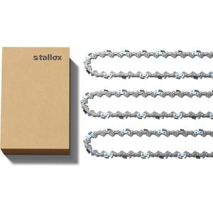 3 TALLOX 10 INCH CHAINSAW CHAINS 3/8 LP .043 INCH 40 DRIVE LINKS