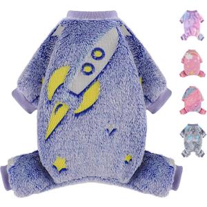 Dog Sweaters Small Girl Warm Fleece Pajamas, Cute Extra Small Dog Clothes, 4 Legs Puppy Jumpsuit Pjs Soft Stretchy Doggie Onesies Pet Outfit Apparel for Chihuahua Yorkie, Navy Blue, XXXS