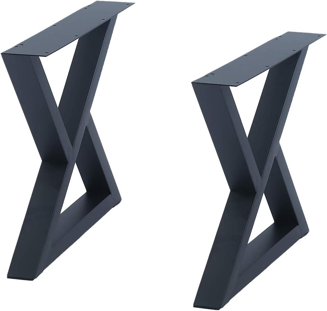 MBQQ 2 Pcs Furniture Legs Rustic Decory Triangle Shape Table Legs,Heavy Duty Metal Desk Legs,Dining Table Legs,Industrial Modern, DIY Iron Bench Legs(H15.7xW17.7)