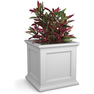 Mayne 5825W Fairfield Patio Planter, White, 20-Inch