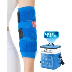 Cold Therapy Machine for Elbow, Ice Machine for Tennis Elbow&Post-Surgery Recovery, Cryotherapy Device with Temp Display & 3 Flow Modes, Adjustable Elbow Wrap for Arthritis, Bursitis, Swelling Relief