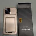 SSLOTSCASE for iPhone 16 Pro Max Case with 2X Screen Protector, Sliding Lens Cover & Kickstand & Credit Card Holder, Military-Grade Protection Rugged Phone Cover for iPhone 16 Pro Max, Rose Gold