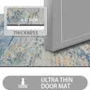 Ultra Thin Indoor Door Mat, 1/10 in Thin Door Mats for Inside Entry | 35"X24" Natural Non-Slip Rubber Backing Welcome Mat, Washable, Pet-Friendly, Dirt Trapper & Absorbent for Various Entrances