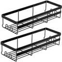 RORPOIR Shower Shelves for Tile Walls 2pcs Bath Shelf Set Suction Cup Holder Shower Rack Black
