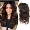 PANEWAY Hair Topper 16Inch Hair Toppers For Women with Thinning Hair 6.5’’x6.5’’ Ladies Wiglets Toppers Hair Pieces for Women - Brown with Highlights