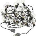 Radiance Clear String Globe Lights, 25 ft, Black Wire, G40 Bulb