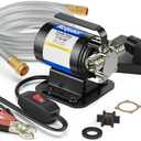 Acquaer Water Transfer Pump DC 12V 1/10HP Portable Electric Water Removal Utility Pump with Switch and Suction Hose Kit, Low Suction Water Removal for RV, Water Beds, Pools, Rain Barrel, Aquariums