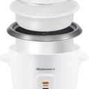 Elite Gourmet ERC003NSTX Rice Cooker & Food Steamer, Non-Stick Pot, White