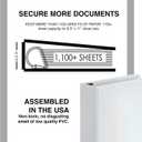 3 Ring Binders, 6 Inch D Ring Heavy Duty Large Binder with Pockets for 8.5" x 11" Sheet Size, Durable Non-Stick Customizable Clear View Cover (White)
