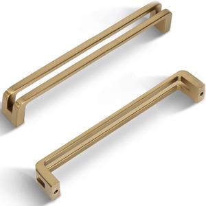 Champagne Bronze zinc Alloy Cabinet pulls,6-1/4 Inch 160mm Hole Center Cabinet Handles for Drawer,Cupboard, Wardrobe,Dresser - 6 Pack 7600