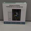 Weather Station Wireless Indoor Outdoor Thermometer Inside Outside Temperature Humidity Monitorwith 330ft Range Sensor and Adjustable Backlight (Black)