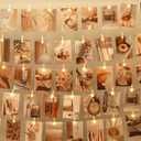 LUSHARBOR Photo Clips String Light, 33FT Fairy Lights with 51 Clips, Battery Operated String Lights with Clips for Pictures, Room Decorations for Dorm Wall Bedroom Wedding Christmas Tree (Plating Clips)