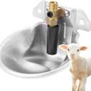 Stainless Steel Sheep Automatic Water Drinking Bowl Drinking Troughs,Livestock Water Bowl with Copper Valve,Automatic Waterer for Goat Calves Cattle Pig Dog Piglets
