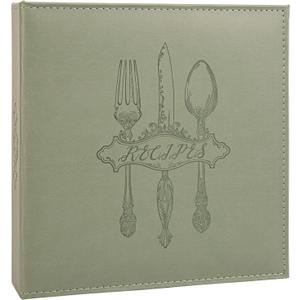COFICE Recipe Binder  8.5x11 3 Ring Blank Family Recipe Book Binder Kit to Write in Your Own Recipes with PU Faux Leather Cover and Plastic Sleeves (Dark Green)