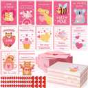 Engrowtic 180 Pcs Mini Valentine's Day Cards Assortment Bulk Classroom Kids Greeting Cards 3.5 x 2.4''Foldable Love Heart Greeting Cards Wedding Card with Envelopes Stickers for Valentines Day
