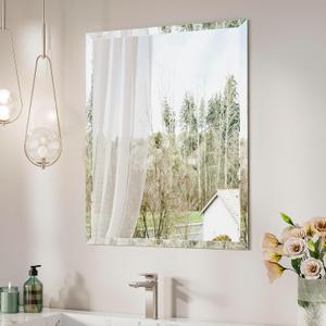 Keonjinn 22 x 30 Inch Frameless Bathroom Mirror, Beveled Mirrors for Bathroom Sink, Shatterproof Wall Mirror, Modern Decorative for Living Room, Entryway, Bedroom, Horizontal/Vertical