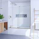 DreamLine Mirage-X 55-59 inch W x 58 inch H Frameless Sliding Tub Door in Brushed Gold