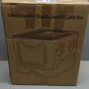 Tehoao Enclosed Cat Litter Box with Lid Top Exit Covered Metal Stainless Steel Litter Box Leak Proof & Odorless Easy to Clean Including Cat Litter Scoop and Litter Mat (Pink)